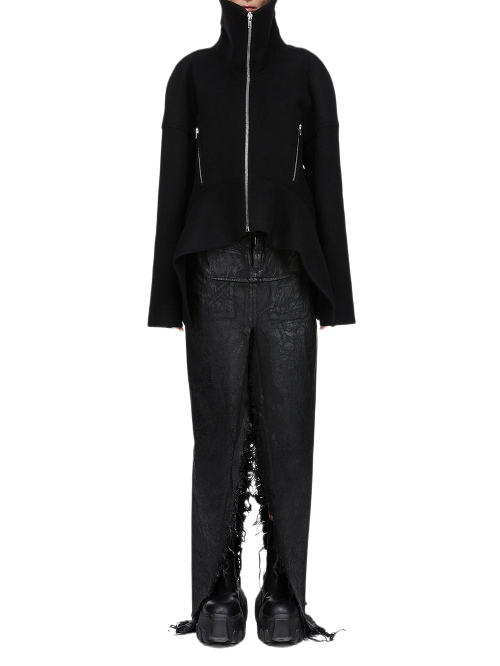 Jupe fendue en denim - Black