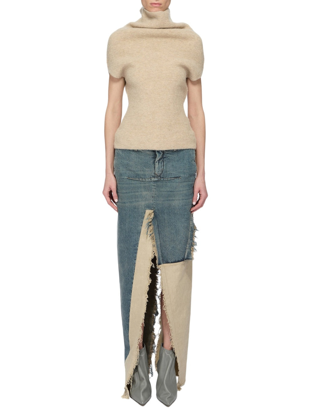DENIM SLICED SKIRT