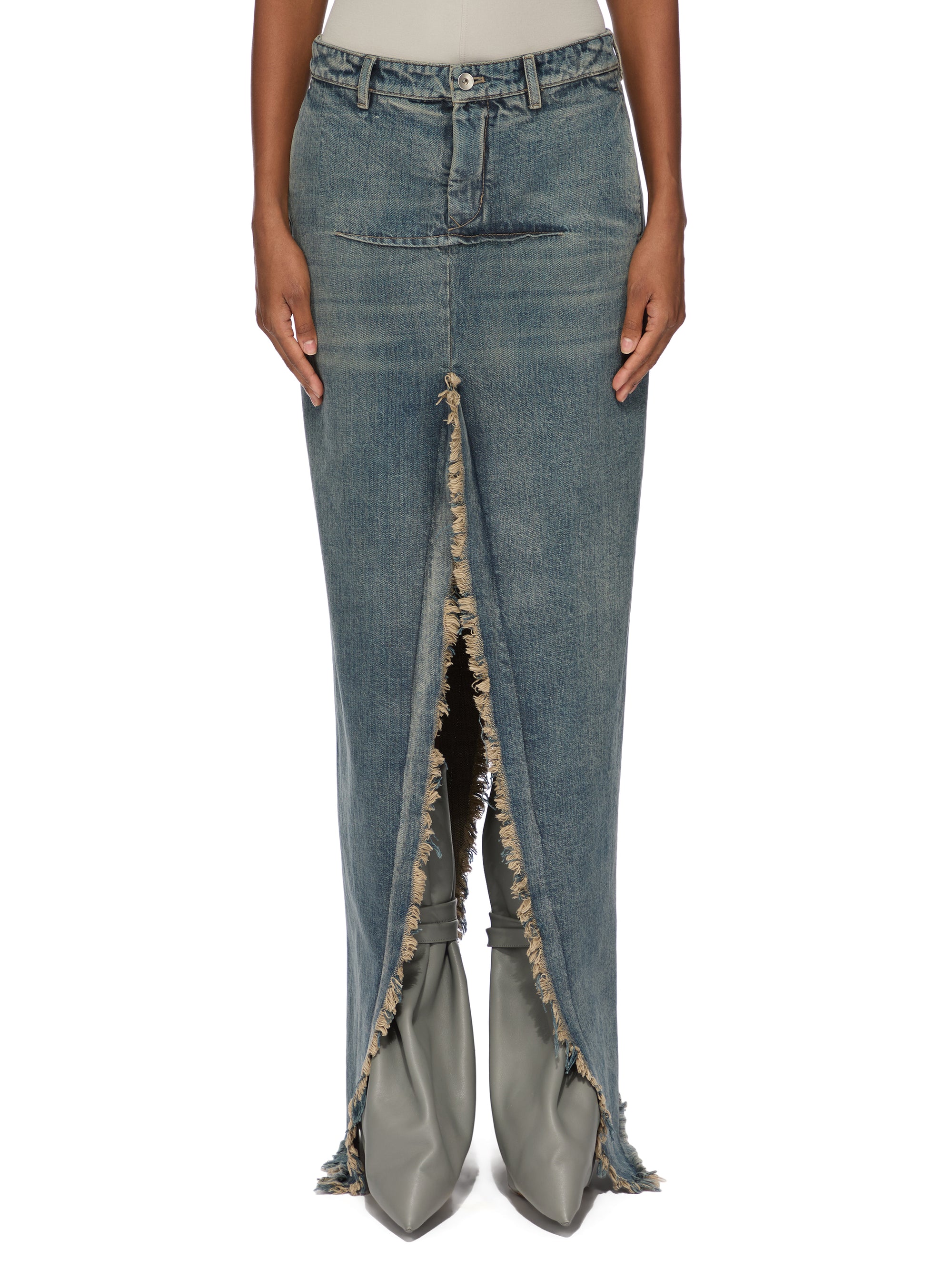 DENIM SLICED SKIRT