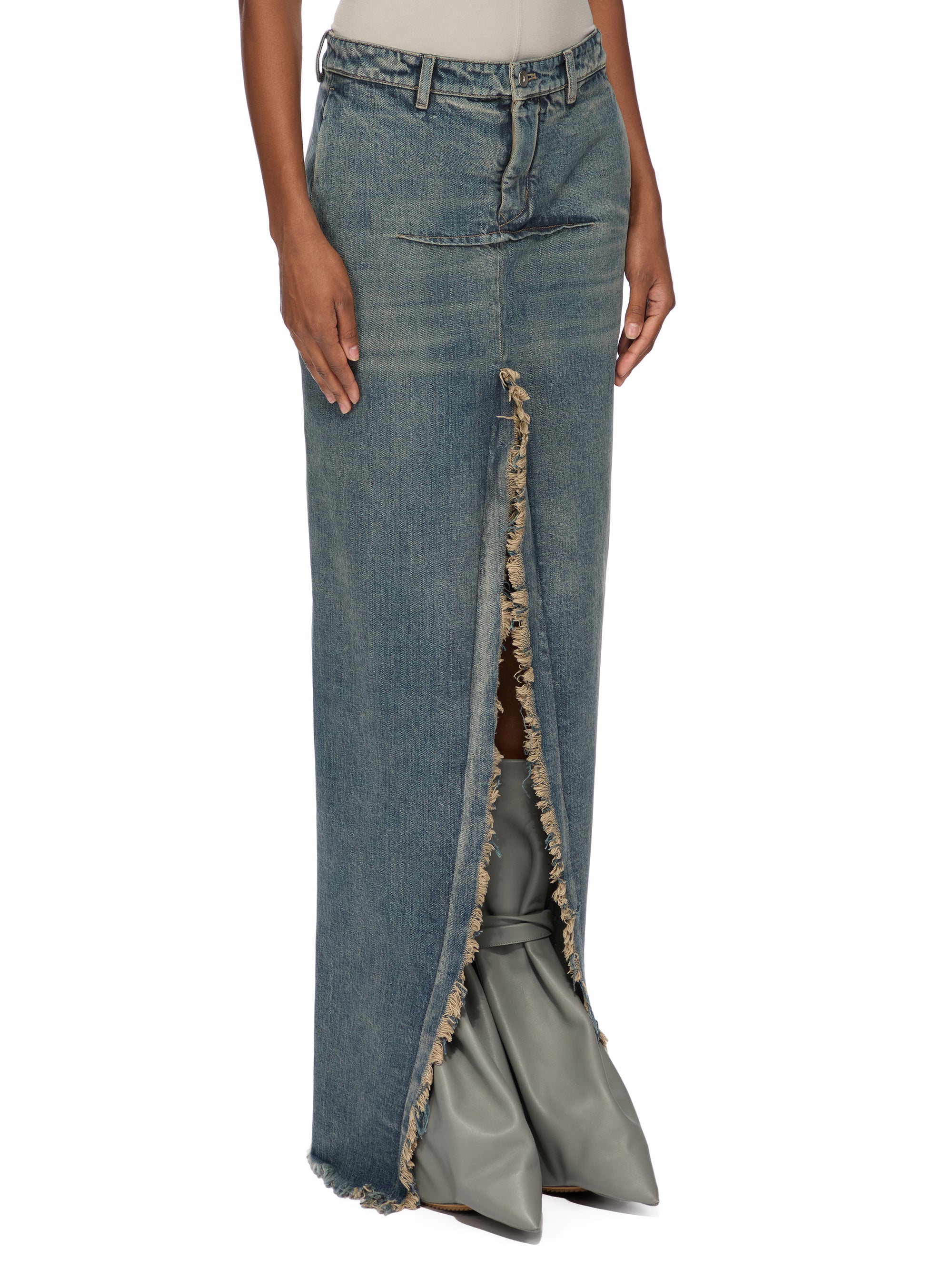 DENIM SLICED SKIRT