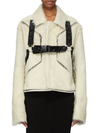 Blixa Jumbo fur jacket - Milk & Black