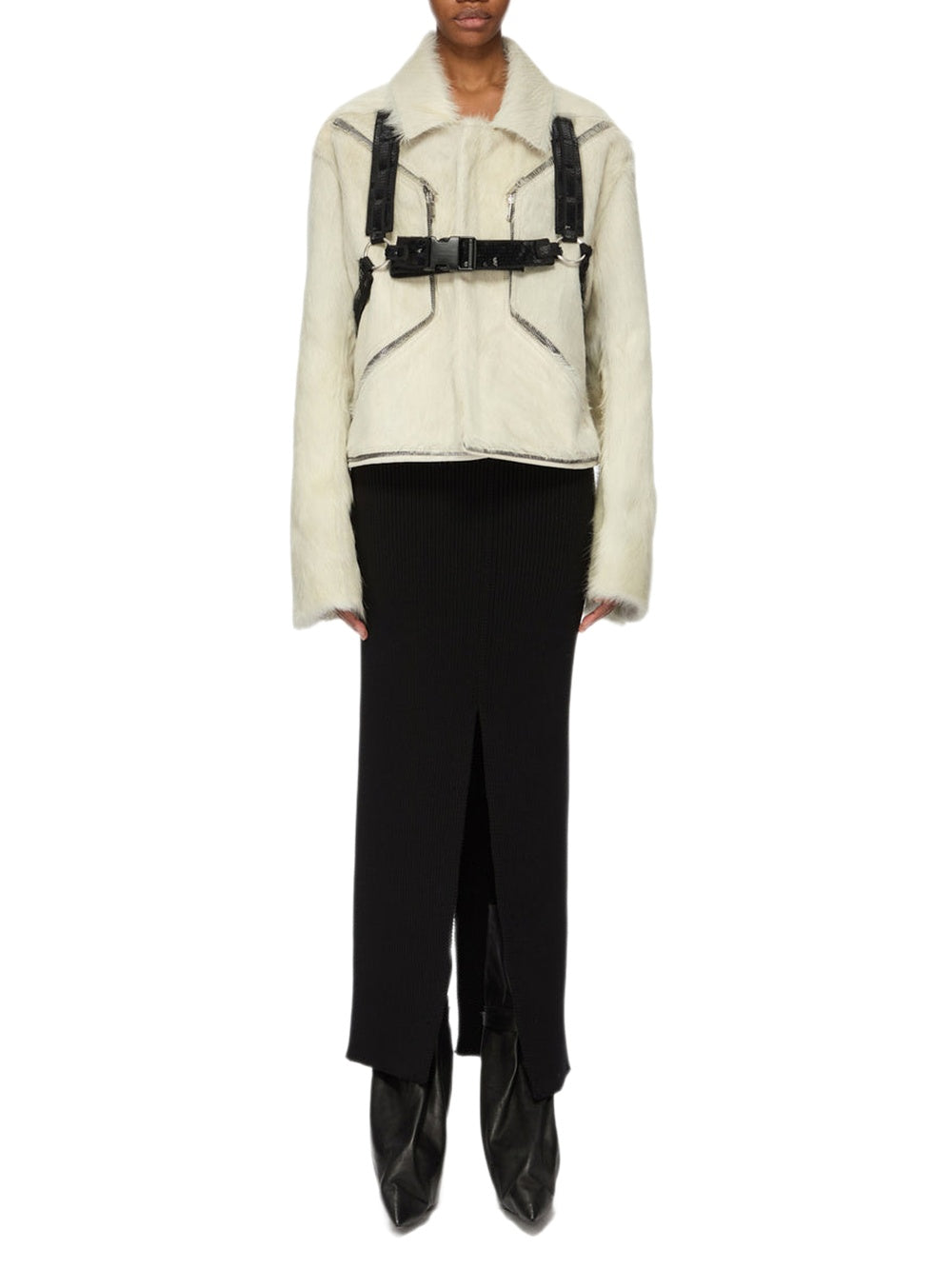 Blixa Jumbo fur jacket - Milk & Black