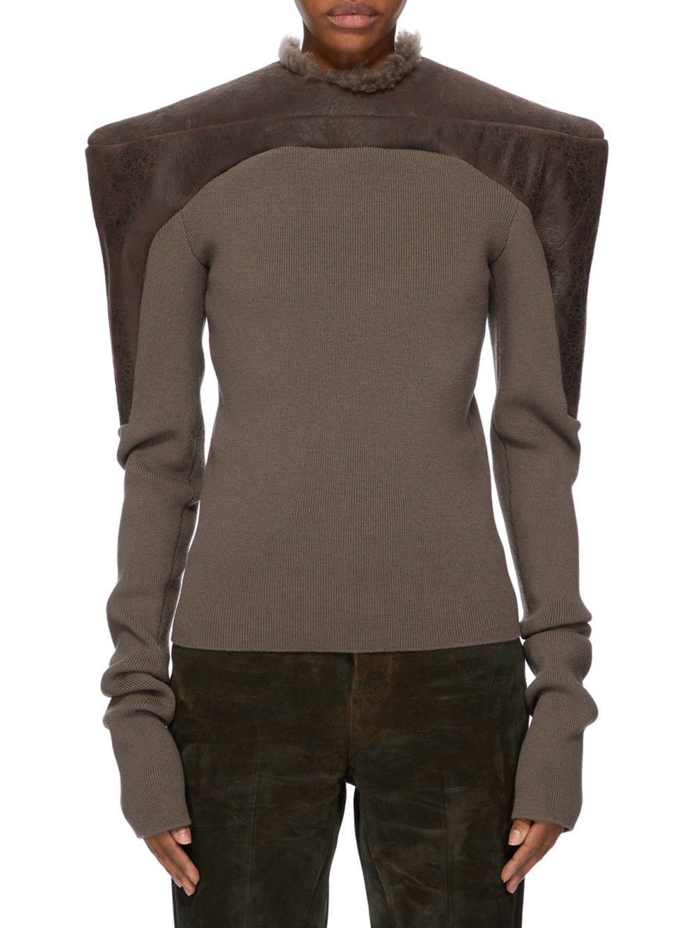 Pull Girdered réversible en laine - Dark Dust