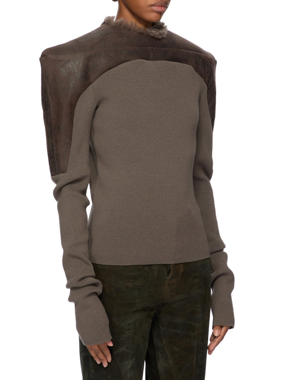 Pull Girdered réversible en laine - Dark Dust
