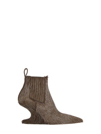 Sharp fur-lined ankle boots - Indigo