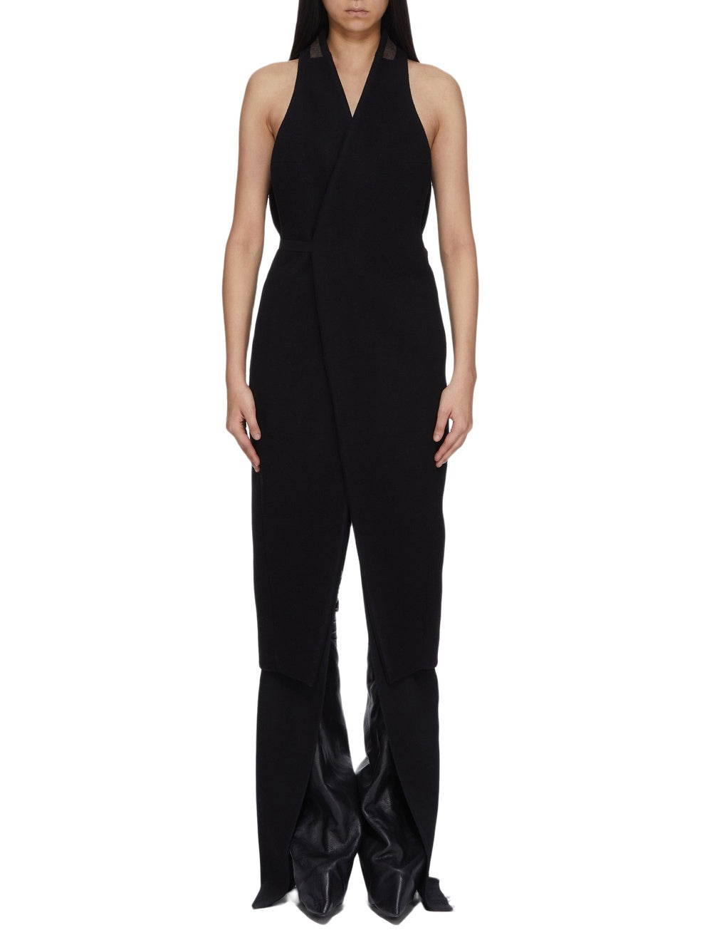 Cyclops sleeveless woollen coat - Black