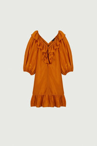 ORANGE _ Robe Mademoiselle en soie - Orange