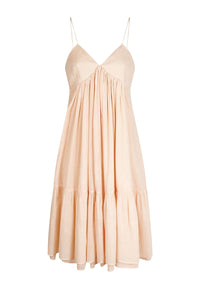 Malibu cotton strapless short dress - Beige Rose