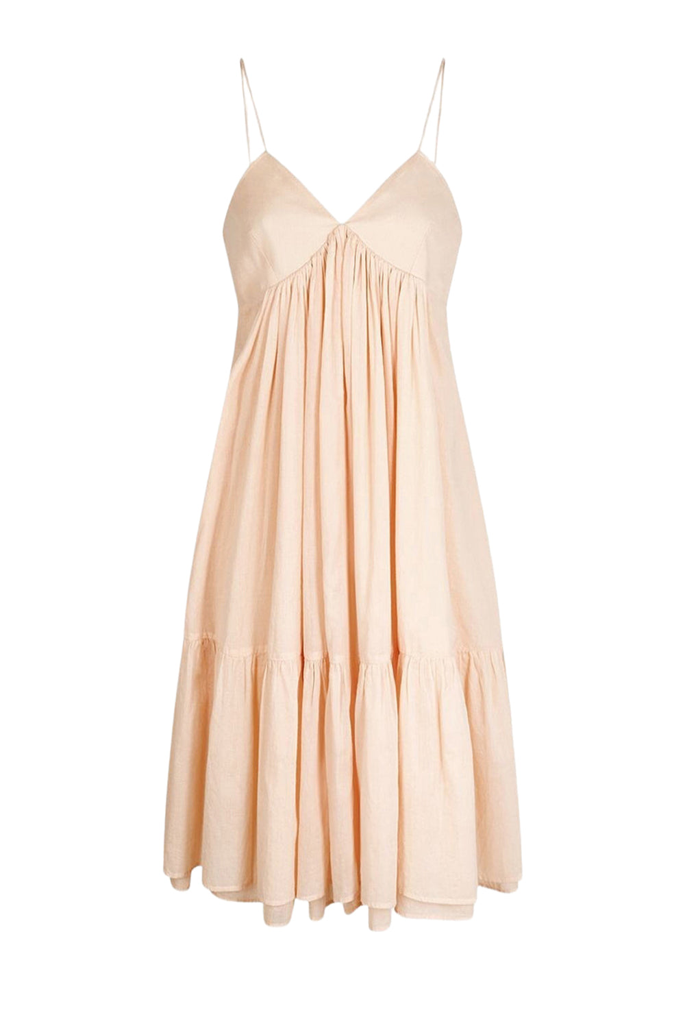 Malibu cotton strapless short dress - Beige Rose