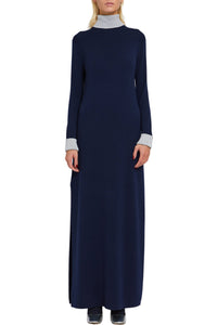 Robe longue Sagan en laine - Navy