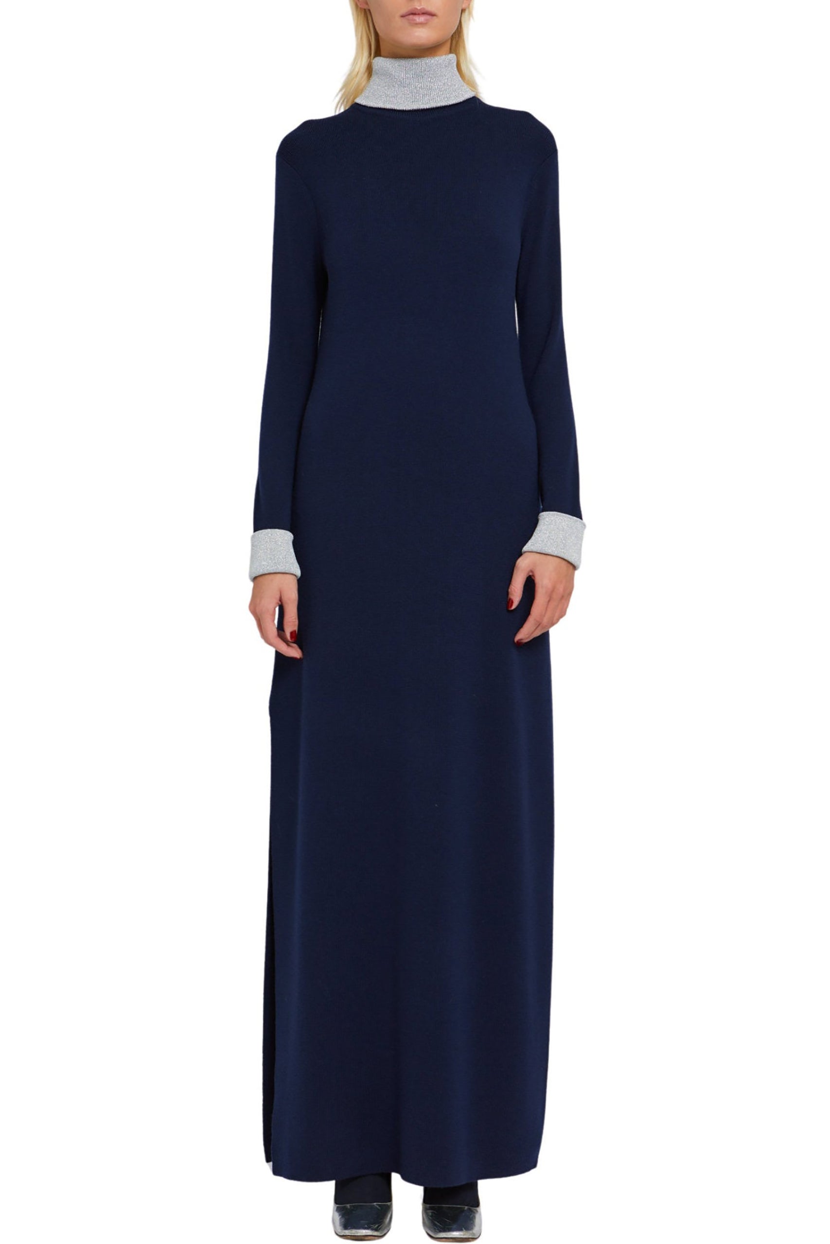 Robe longue Sagan en laine - Navy