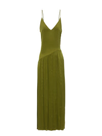 Robe à bretelles et ourlet ruban - Bright Olive