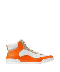 Sneakers Rob en cuir - White, Amber Orange & Taupe