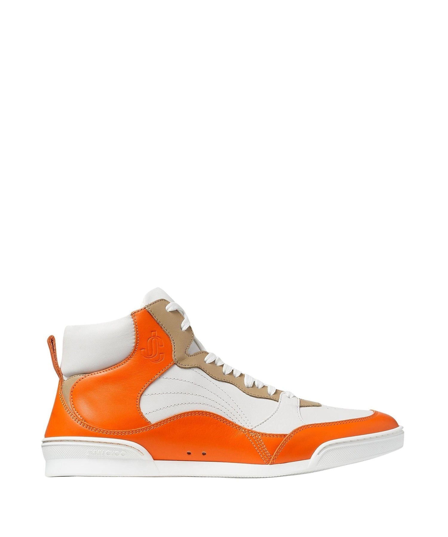 Sneakers Rob en cuir - White, Amber Orange & Taupe