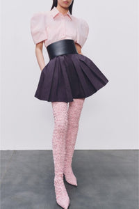 Chemise à manches courtes bouffantes - Rose