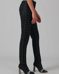 Jean skinny Rock à laçets en coton - Noir