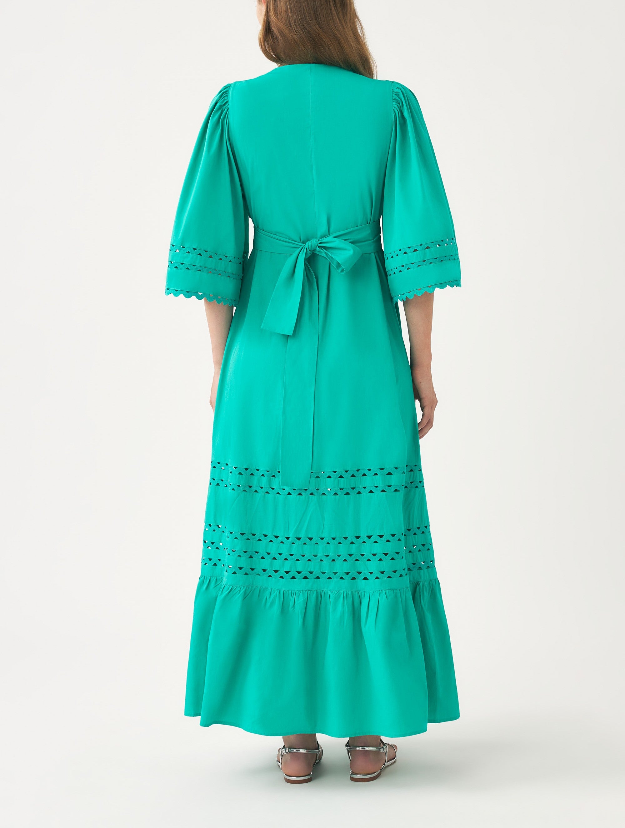 Robe longue ajourée Rodo - Aqua