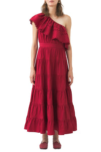 Robe longue asymétrique Rodo - Rust