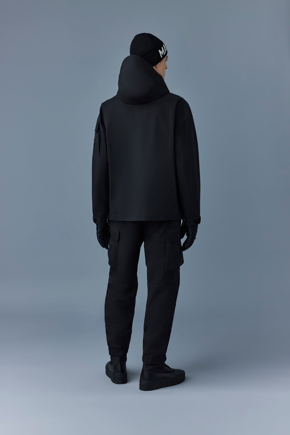 Black Men's Hooded Rainwear/ Rainproof Jacket