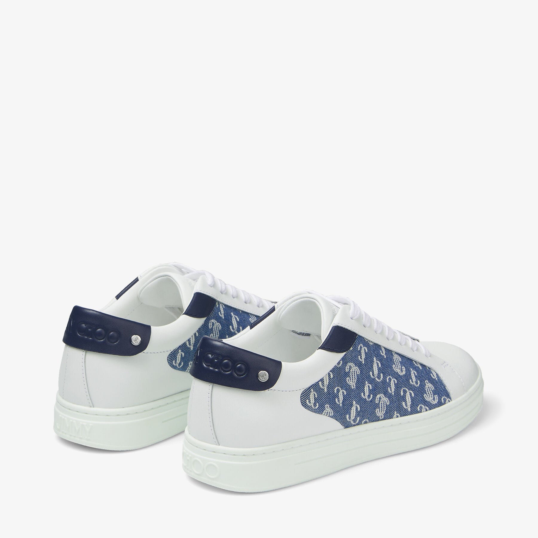 Sneakers Rome basses JC en cuir - Denim, Navy & White