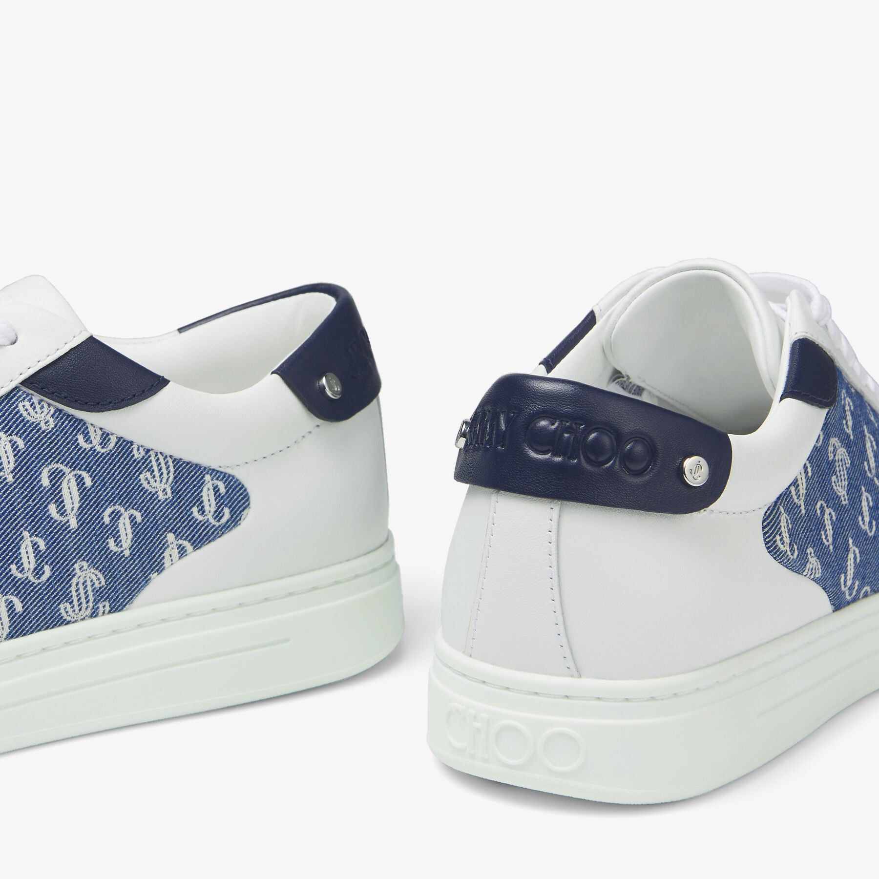Sneakers Rome basses JC en cuir - Denim, Navy & White