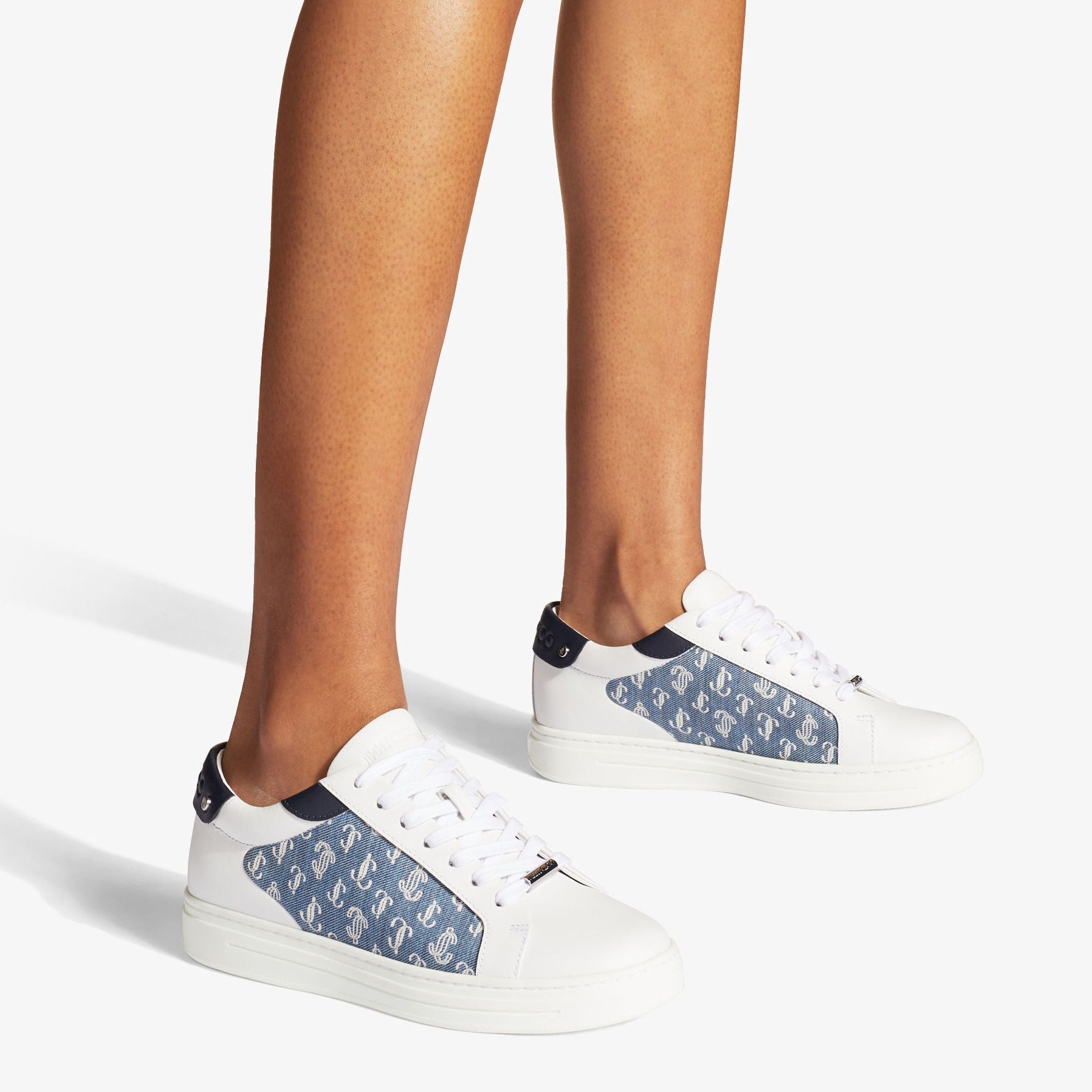 Sneakers Rome basses JC en cuir - Denim, Navy & White