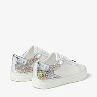 Sneakers Rome basses à tissu pailleté en cuir - White & Multi