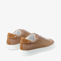 Sneakers Rome en cuir et textile à logo - Caramel