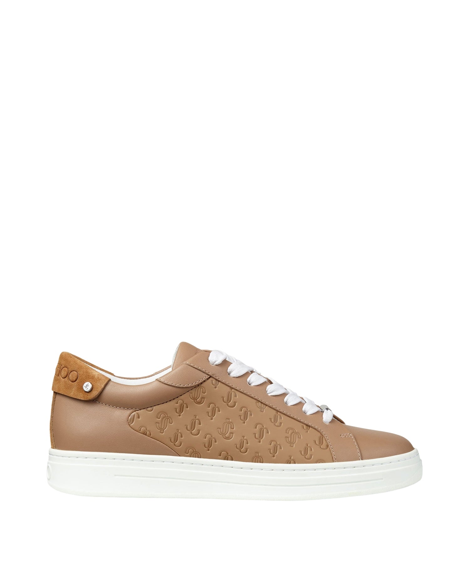 Sneakers Rome en cuir et textile à logo - Caramel