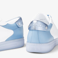 Sneakers Rome basses en cuir - White & Smoky Blue