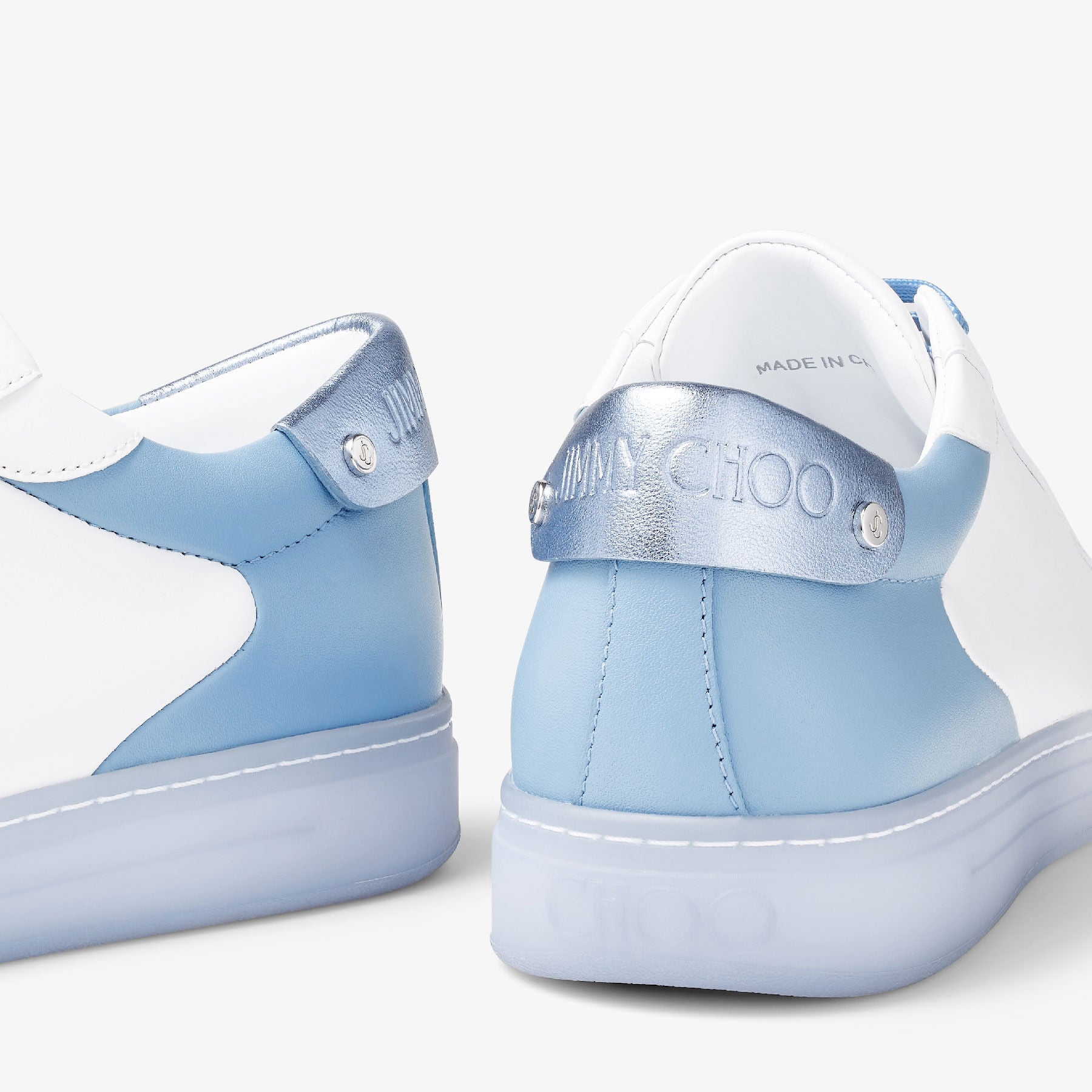 Sneakers Rome basses en cuir - White & Smoky Blue