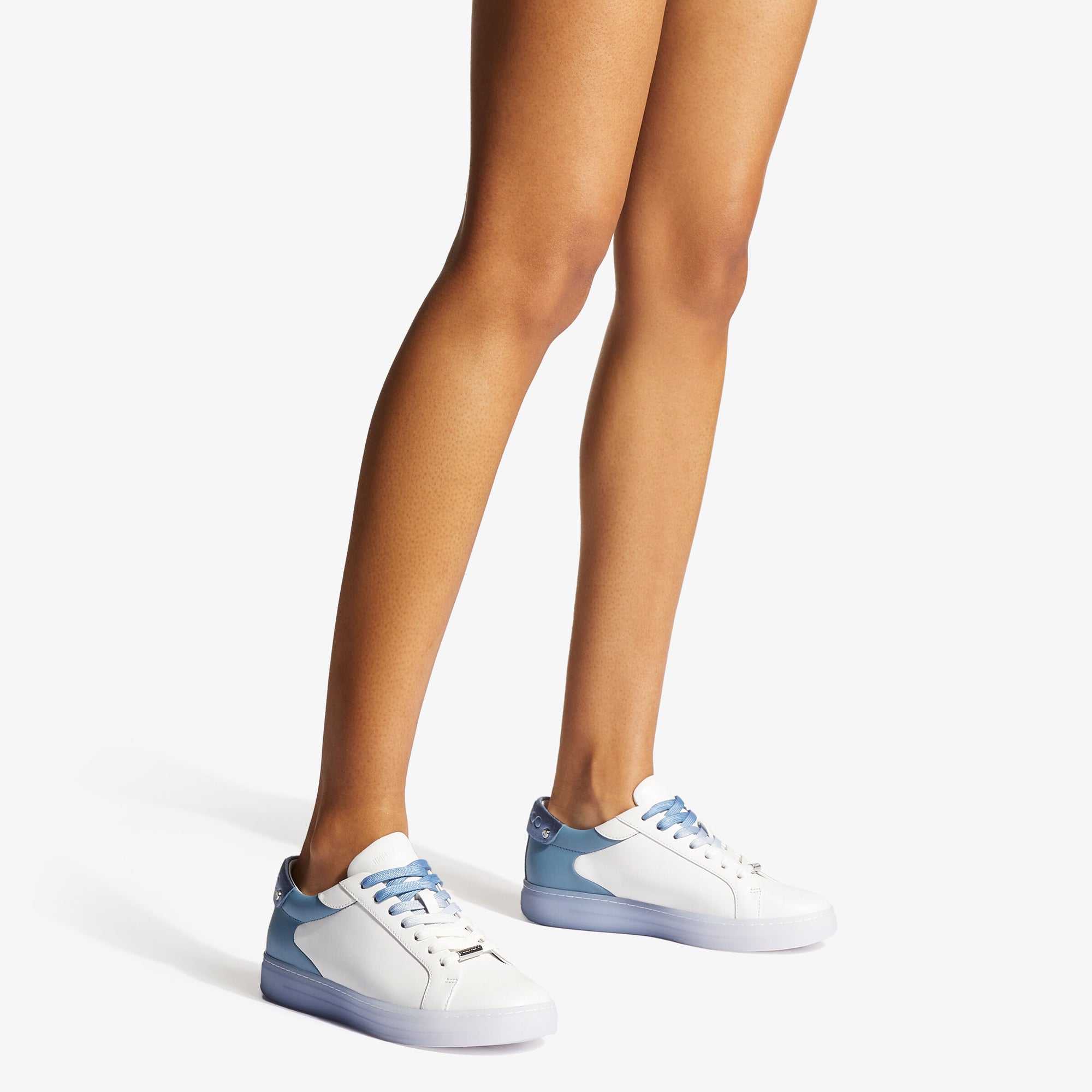 Sneakers Rome basses en cuir - White & Smoky Blue