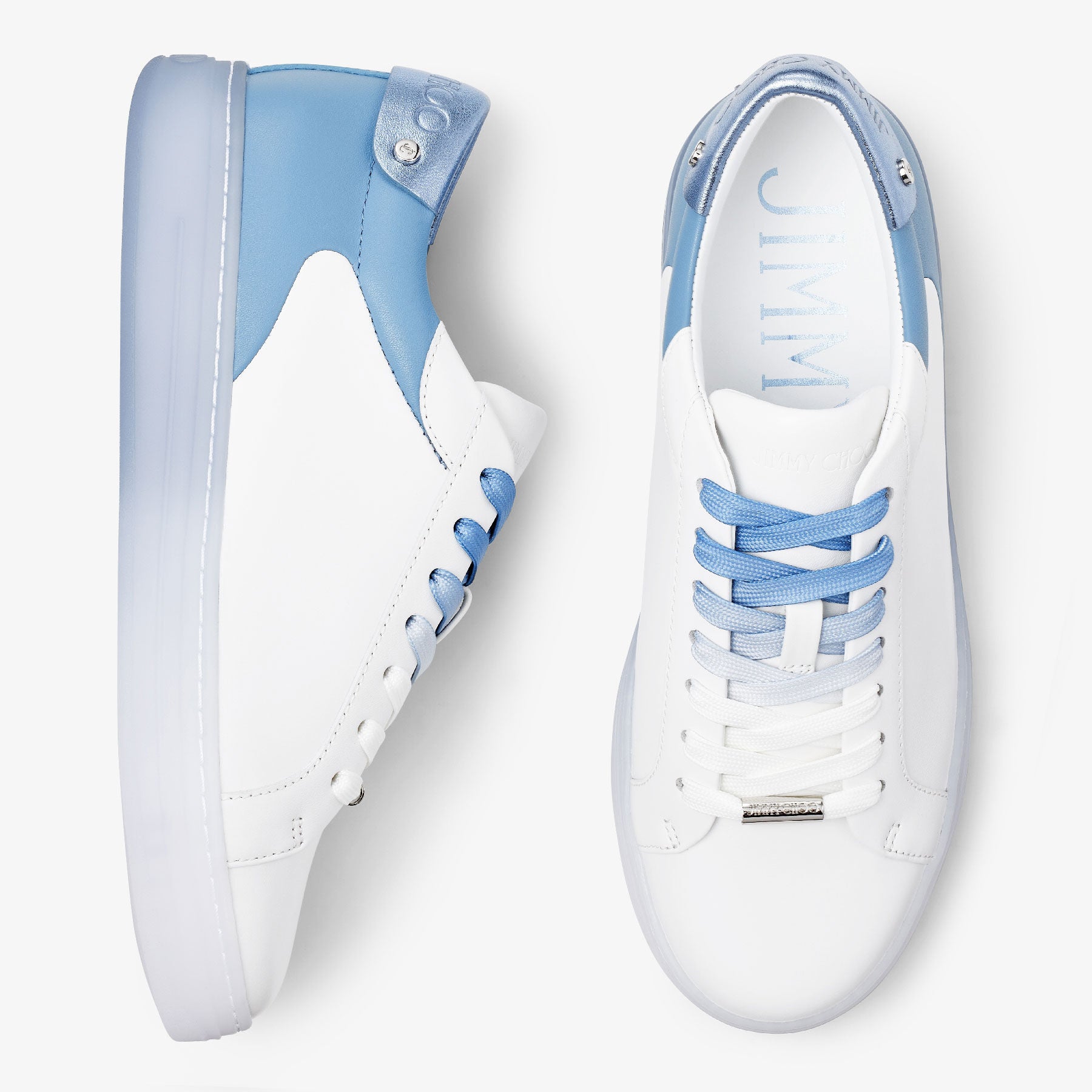 Sneakers Rome basses en cuir - White & Smoky Blue