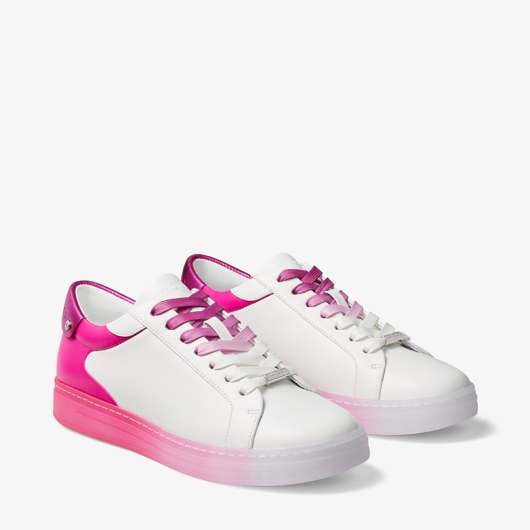 Sneakers Rome basses en cuir - White & Fuchsia