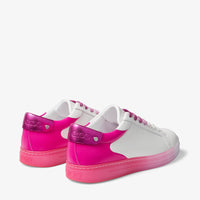 Sneakers Rome basses en cuir - White & Fuchsia