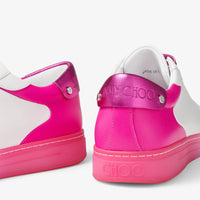 Sneakers Rome basses en cuir - White & Fuchsia