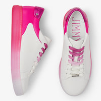 Sneakers Rome basses en cuir - White & Fuchsia