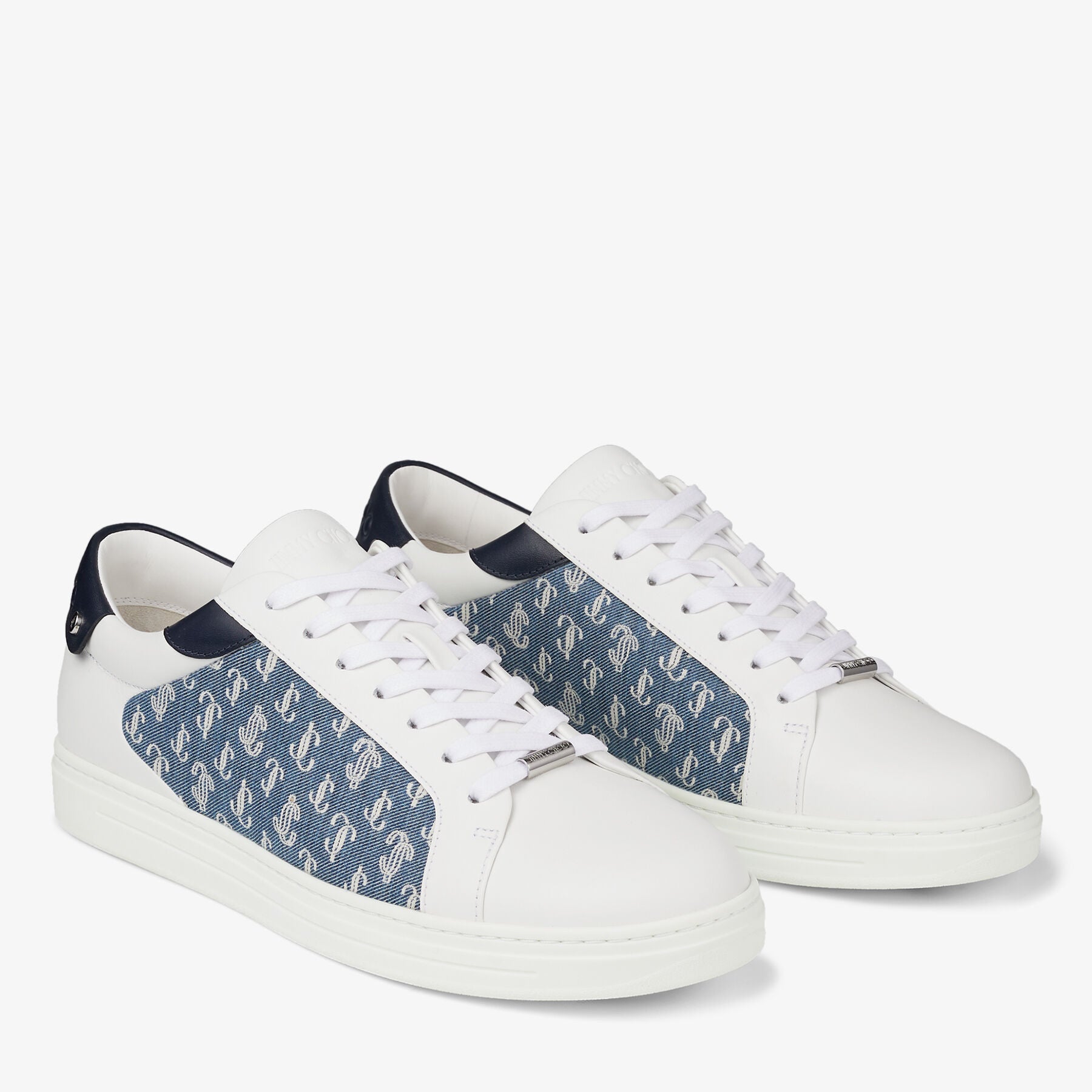 Rome JC low leather trainers - Denim, Navy & White