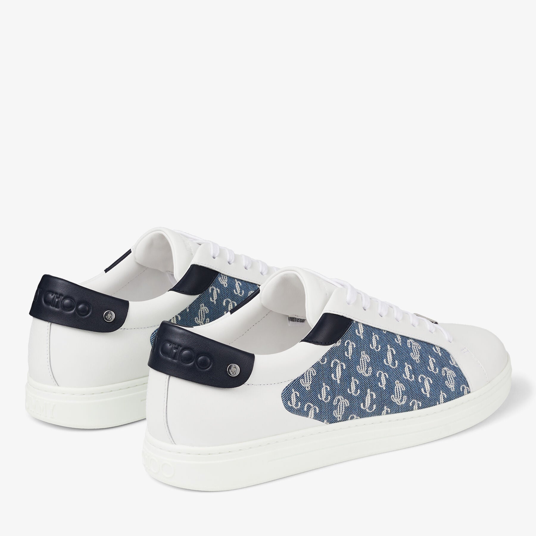 Rome JC low leather trainers - Denim, Navy & White