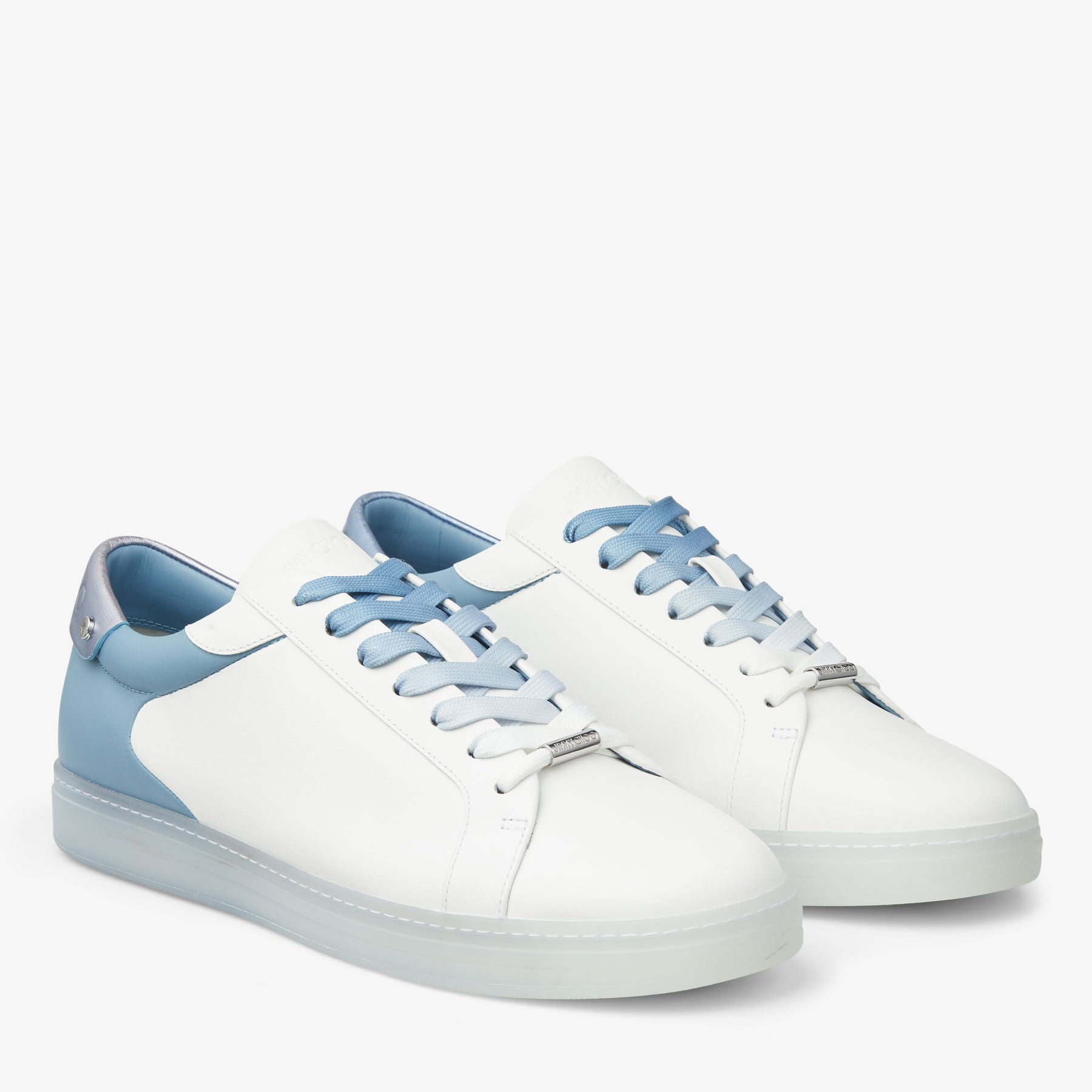 Sneakers Rome basses en cuir - White & Smoky Blue