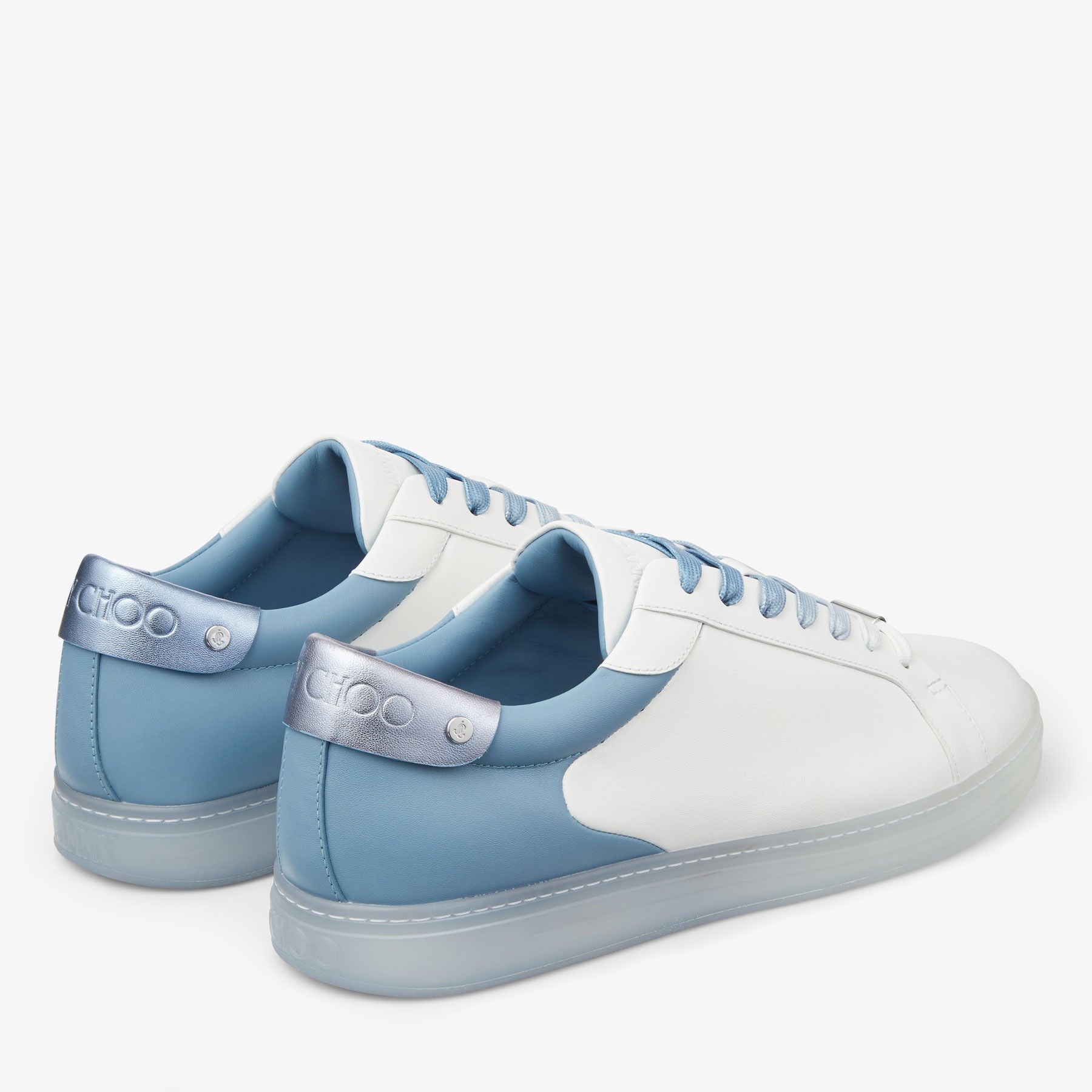 Sneakers Rome basses en cuir - White & Smoky Blue