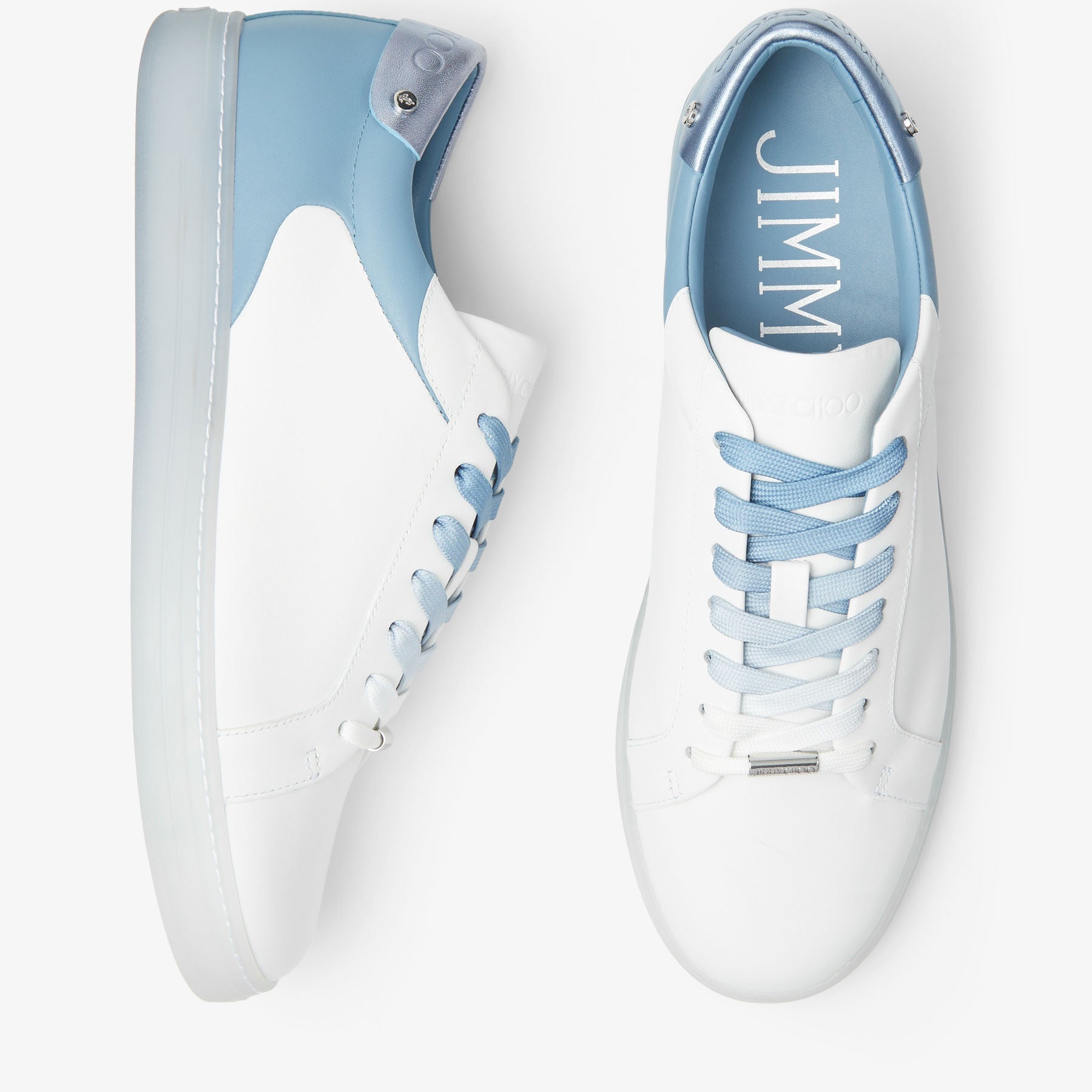 Sneakers Rome basses en cuir - White & Smoky Blue