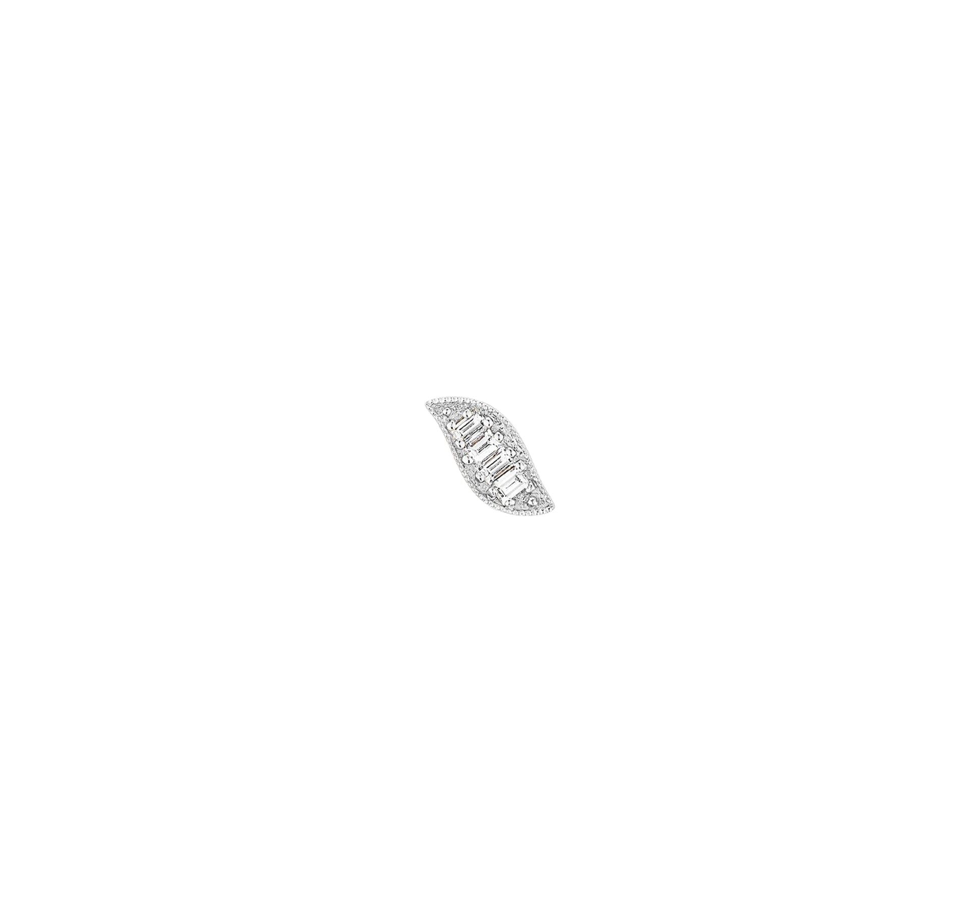 Mono boucle Roméo et Juliette en or blanc 18K sertie de diamants - Or blanc