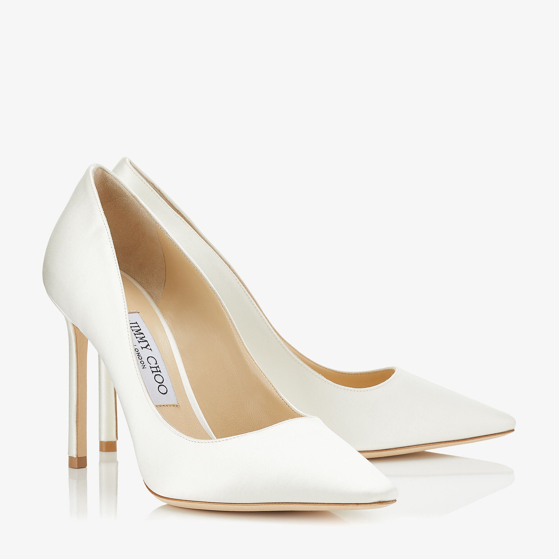 Escarpins Romy pointus 100 en satin - Ivory