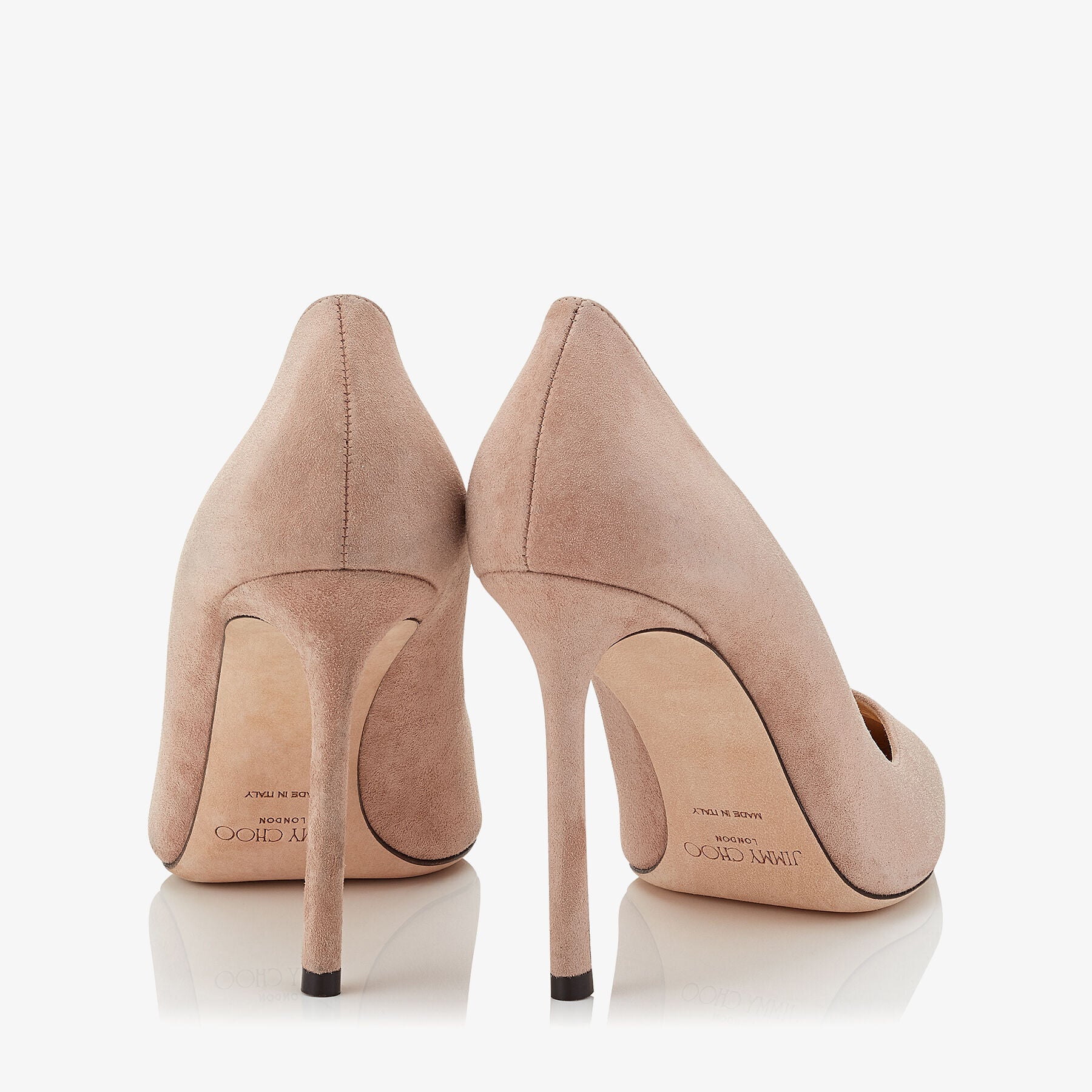 Romy 100 pointy suede pumps - Ballet Pink