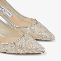 Romy 60 pumps in metallic leather and tulle - Silver & Pink