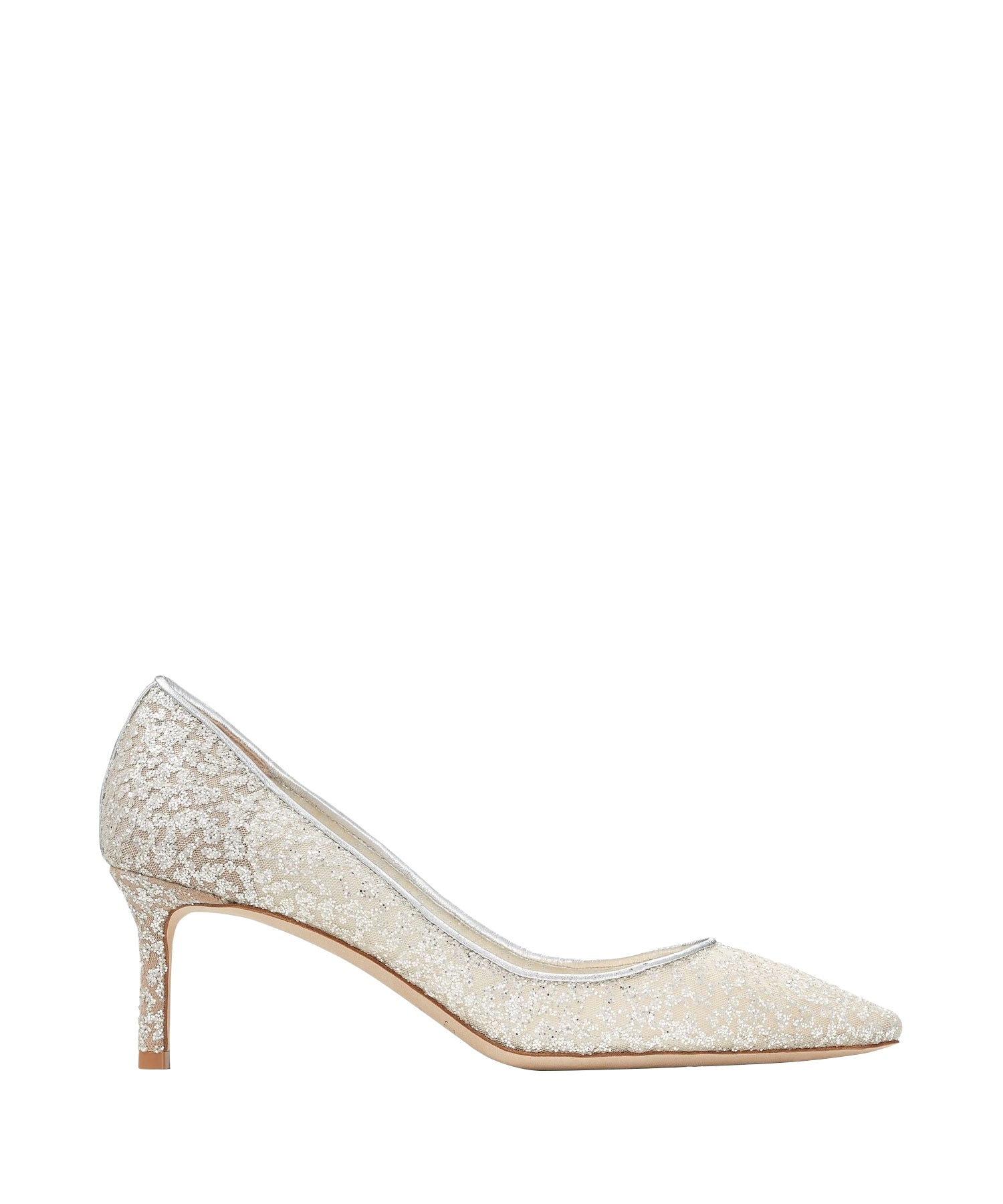 Romy 60 pumps in metallic leather and tulle - Silver & Pink