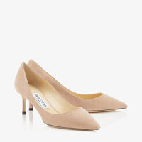 Romy 60 pointy pumps in suede - Ballet Pink