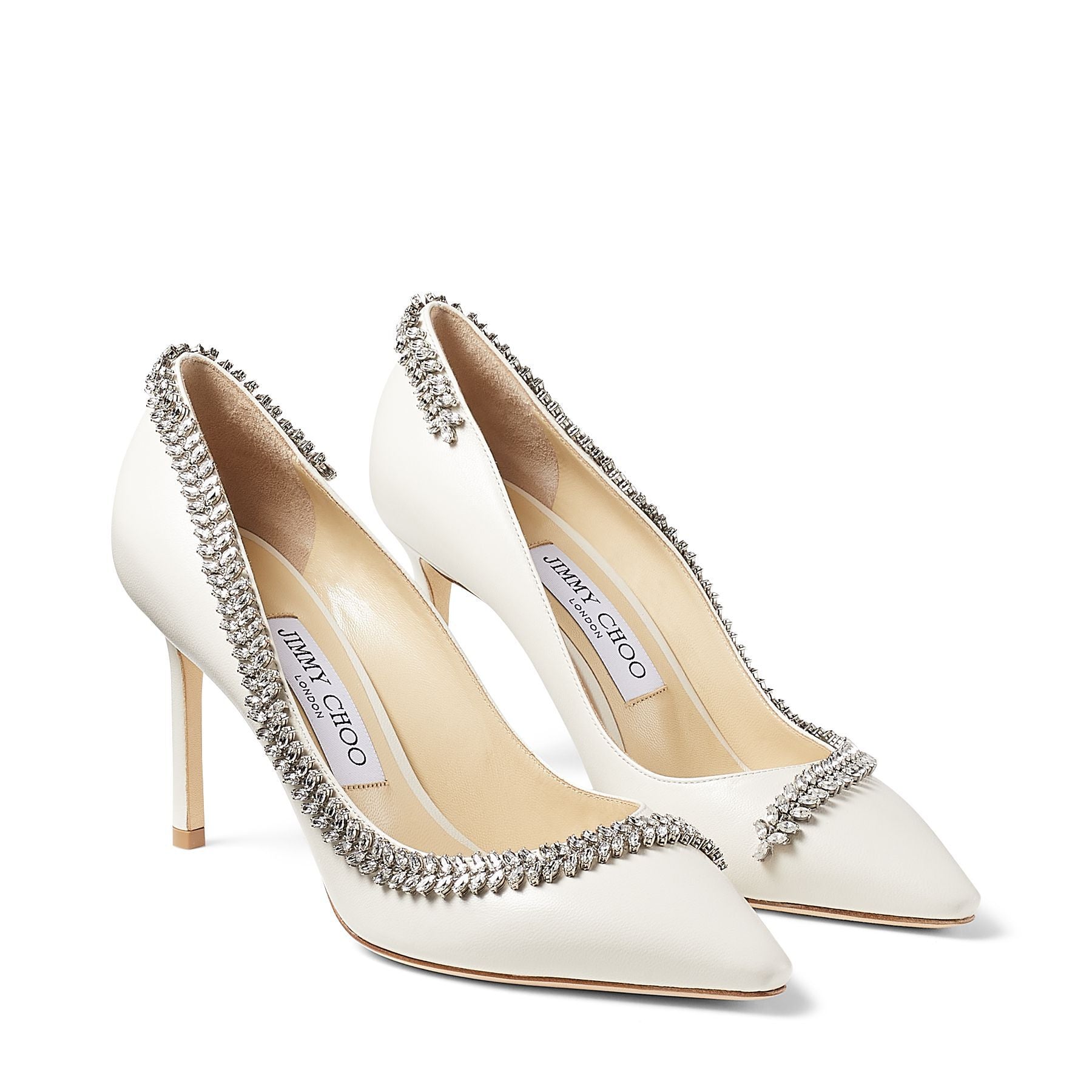 Escarpins Romy 85 en cuir - Latte & Crystal