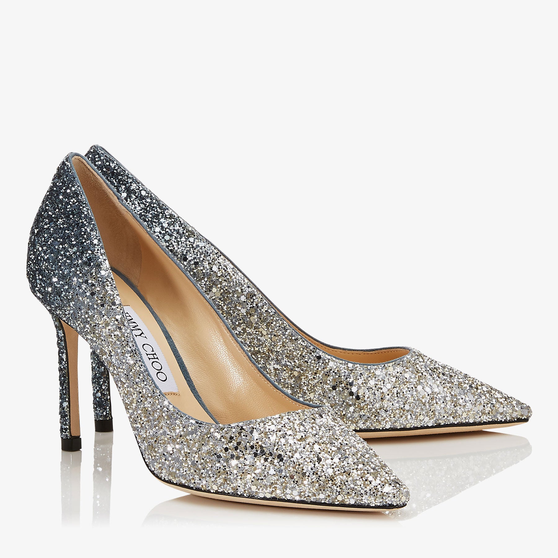 Escarpins Romy 85 à dégradé paillettes - Silver & Dusk Blue